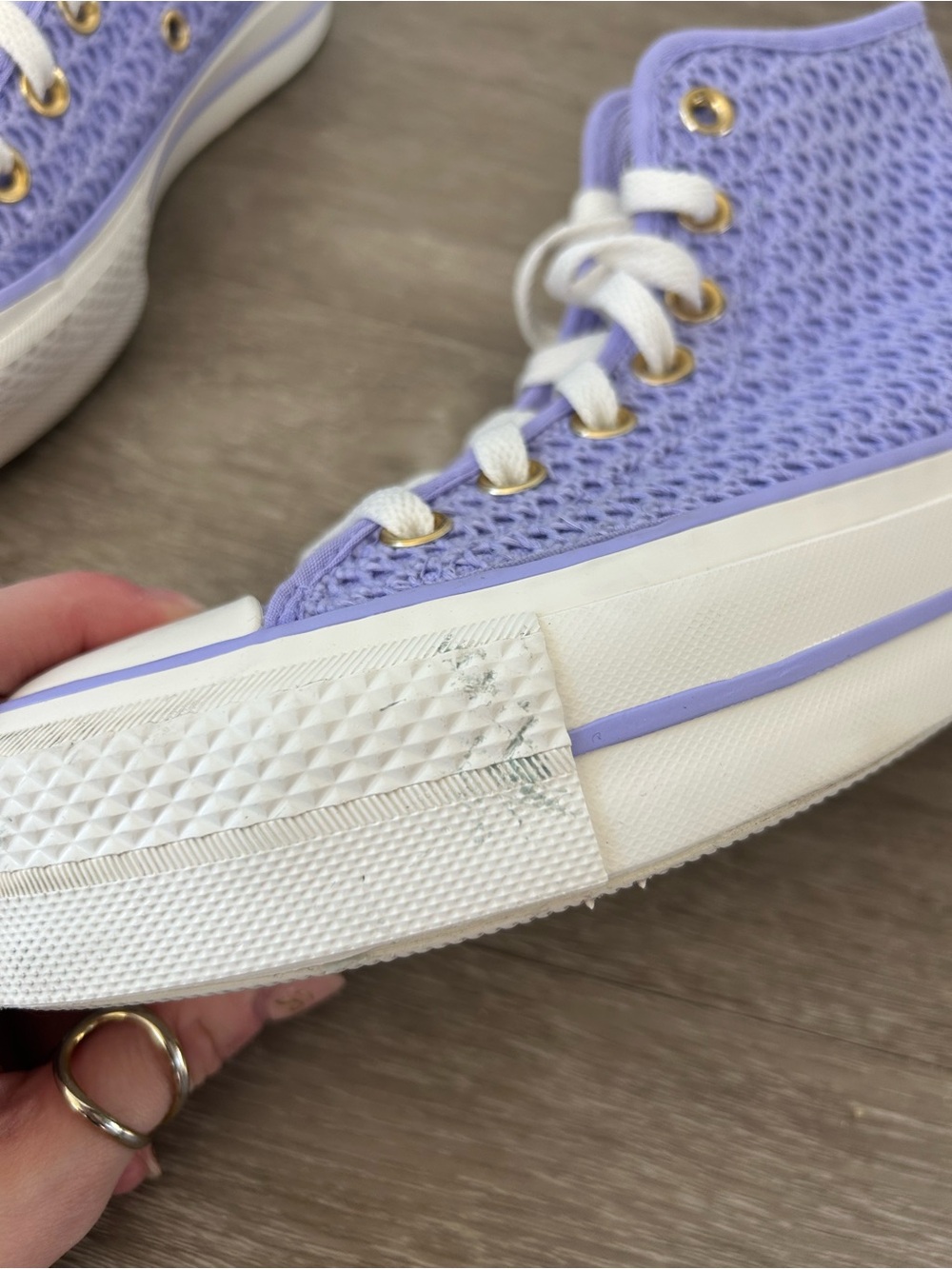 Converse Lavender High Top Platform Sneakers - Picture 6 of 6